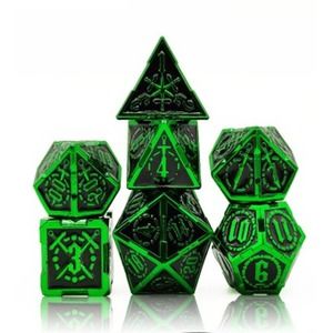 7 Piece Metal Dice Set Sword Series